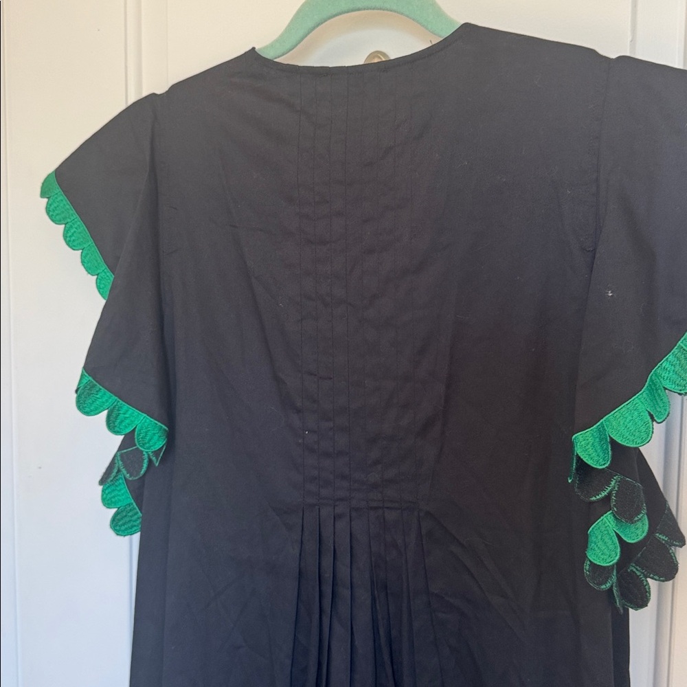 Cynthia Rowley Nairobi Kaftan Maxi Dress with Green Embroidery small - Picture 7 of 8